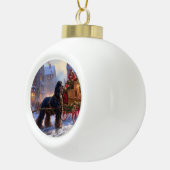 コッカースパニエル犬クリスマスフェスティバルシーズン セラミックボールオーナメント (右)