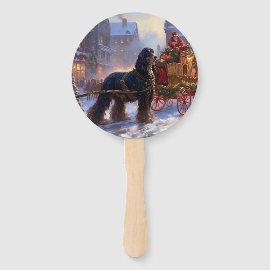 コッカースパニエル犬クリスマスフェスティバルシーズン ハンドファン (裏面)