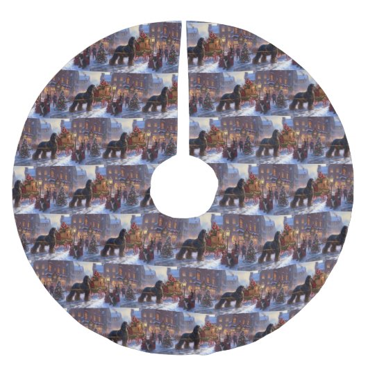 コッカースパニエル犬クリスマスフェスティバルシーズン ブラッシュドポリエステルツリースカート (正面)