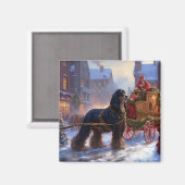 コッカースパニエル犬クリスマスフェスティバルシーズン マグネット (正面/裏面)