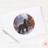 コッカースパニエル犬クリスマスフェスティバルシーズン ラウンドシール (封筒)