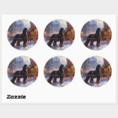 コッカースパニエル犬クリスマスフェスティバルシーズン ラウンドシール (シート)