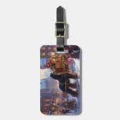 コッカースパニエル犬クリスマスフェスティバルシーズン ラゲッジタグ (正面縦)