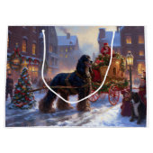 コッカースパニエル犬クリスマスフェスティバルシーズン ラージペーパーバッグ (正面)