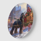 コッカースパニエル犬クリスマスフェスティバルシーズン ラージ壁時計 (傾斜)