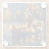 コッカースパニエル犬クリスマスフェスティバル航海 ガラスコースター (裏面)