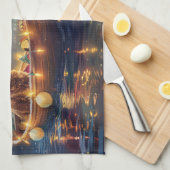 コッカースパニエル犬クリスマスフェスティバル航海 キッチンタオル (四つ折り)