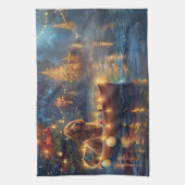 コッカースパニエル犬クリスマスフェスティバル航海 キッチンタオル (縦)