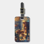 コッカースパニエル犬クリスマスフェスティバル航海 ラゲッジタグ (正面縦)