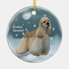 コッカースパニエル犬クリスマスプレゼントオーナメント セラミックオーナメント