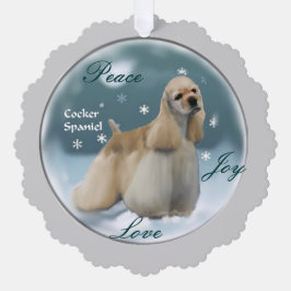 コッカースパニエル犬クリスマスプレゼント オーナメントカード