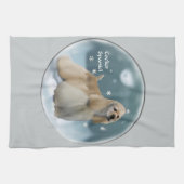 コッカースパニエル犬クリスマスプレゼント キッチンタオル (横)