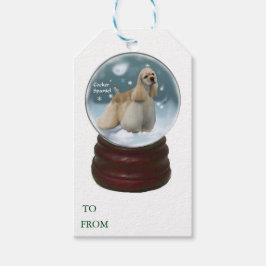 コッカースパニエル犬クリスマスプレゼント ギフトタグ