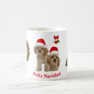 コッカースパニエル犬クリスマスマグ モーフィングマグカップ
