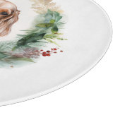 コッカースパニエル犬クリスマスリースフェスティバルカップ カッティングボード (角)