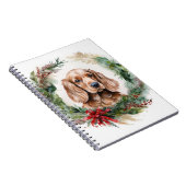 コッカースパニエル犬クリスマスリースフェスティバルカップ ノートブック (右側)