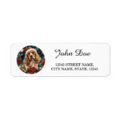 コッカースパニエル犬クリスマス差出人住所 ラベル (正面)