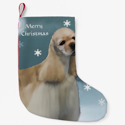 コッカースパニエル犬クリスマス スモールクリスマスストッキング (正面)