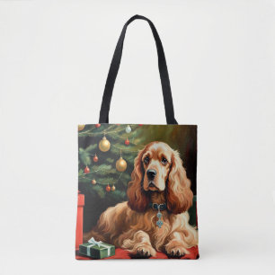 コッカースパニエル犬クリスマス トートバッグ