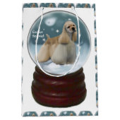 コッカースパニエル犬クリスマス ミディアムペーパーバッグ (正面)