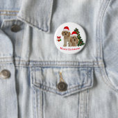 コッカースパニエル犬クリスマス 缶バッジ (インサイチュ)