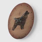 コッカースパニエル犬シルエット素朴スタイル ラージ壁時計 (傾斜)