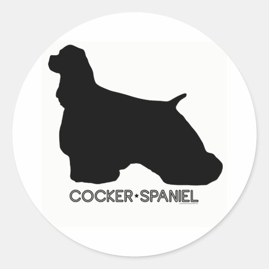 コッカースパニエル犬シール ラウンドシール (正面)