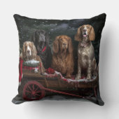 コッカースパニエル犬スノウリースレイクリスマスデコール クッション (正面)