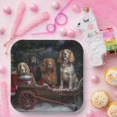 コッカースパニエル犬スノウリースレイクリスマスデコール ペーパープレート (パーティー)