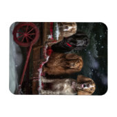 コッカースパニエル犬スノウリースレイクリスマスデコール マグネット (横)