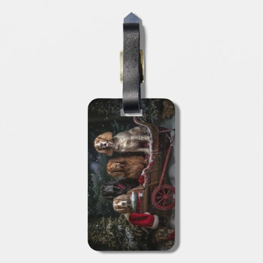 コッカースパニエル犬スノウリースレイクリスマスデコール ラゲッジタグ (裏面縦)