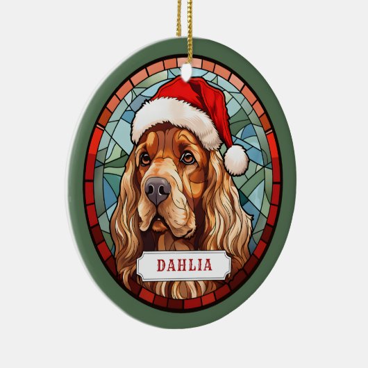 コッカースパニエル犬セラミックスサークルオーナメント セラミックオーナメント (右)