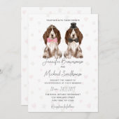 コッカースパニエル犬テーマポーハートドッグ結婚ズ 招待状 (正面/裏面)