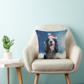 コッカースパニエル犬ドッグとクリスマスサンタハット クッション (椅子)