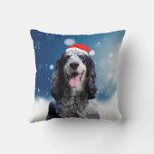 コッカースパニエル犬ドッグとクリスマスサンタハット クッション (裏面)