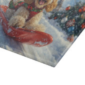 コッカースパニエル犬ドッグインスレッジそれを雪のクリスマス カッティングボード (角)