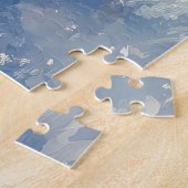 コッカースパニエル犬ドッグインスレッジそれを雪のクリスマス ジグソーパズル (側面)