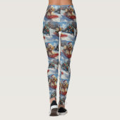 コッカースパニエル犬ドッグインスレッジそれを雪のクリスマス レギンス (裏面)