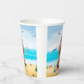 コッカースパニエル犬ドッグオンビーチ 紙コップ (左)