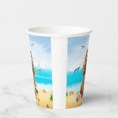 コッカースパニエル犬ドッグオンビーチ 紙コップ (右)