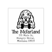 コッカースパニエル犬ドッグカスタム差出人住所、 ラバースタンプ (インプリント)