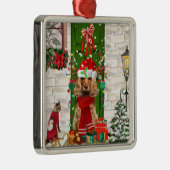 コッカースパニエル犬ドッグクリスマスセラミックスボールクリスマス メタルオーナメント (右)