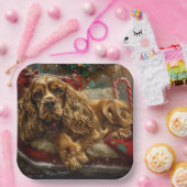 コッカースパニエル犬ドッグクリスマスフェスティバル ペーパープレート (パーティー)