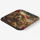 コッカースパニエル犬ドッグクリスマスフェスティバル ペーパープレート (傾斜あり)