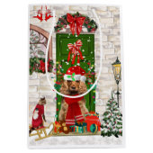 コッカースパニエル犬ドッグクリスマス抱き枕 ミディアムペーパーバッグ (正面)