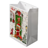 コッカースパニエル犬ドッグクリスマス抱き枕 ミディアムペーパーバッグ (裏面アングル)