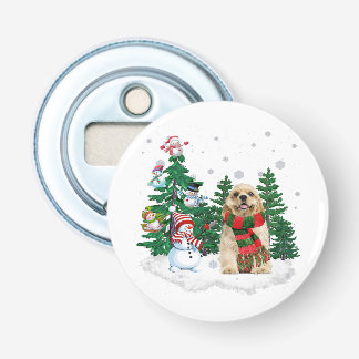 コッカースパニエル犬ドッグクリスマス雪だるまクリスマスツリー 栓抜き