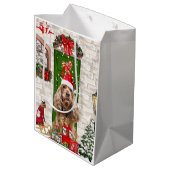 コッカースパニエル犬ドッグクリスマス ミディアムペーパーバッグ (裏面アングル)