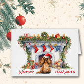 コッカースパニエル犬ドッグサンタウエイトクリスマス暖炉