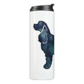 コッカースパニエル犬ドッグシルエットブラックウォーター色 タンブラー (回転左)